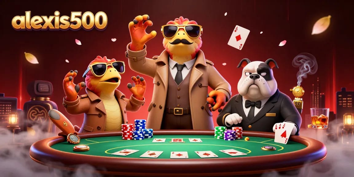 Enjoy exciting gameplay at alexis500 with cartoon raptors sneaking into a VIP casino lounge.