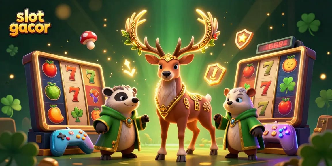 Spin the reels in a vibrant 3D scene filled with slot gacor elements and enchanting characters.