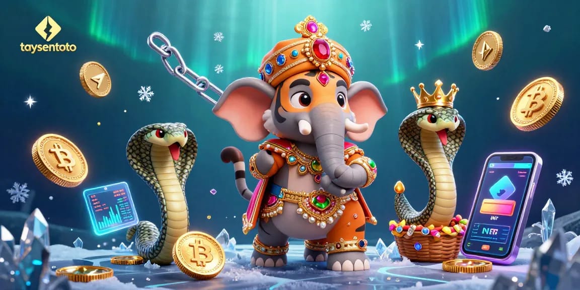 taysentoto menghadirkan ilustrasi kasino yang menampilkan harimau maharaja berkendara gajah berhiaskan permata.