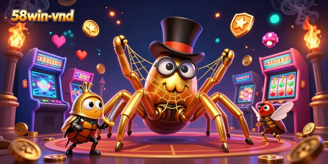 Experience thrilling moments with 58win-vnd's captivating casino adventure featuring a giant tarantula.