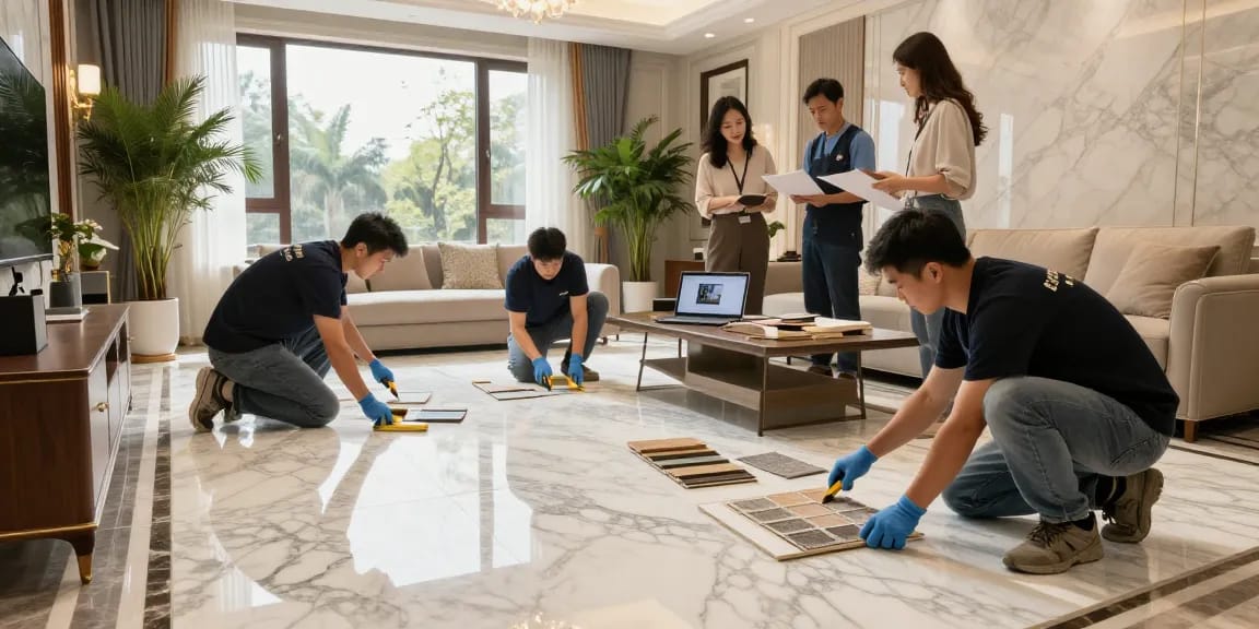Transforming interiors with premium marble flooring by NAGA2000's expert team