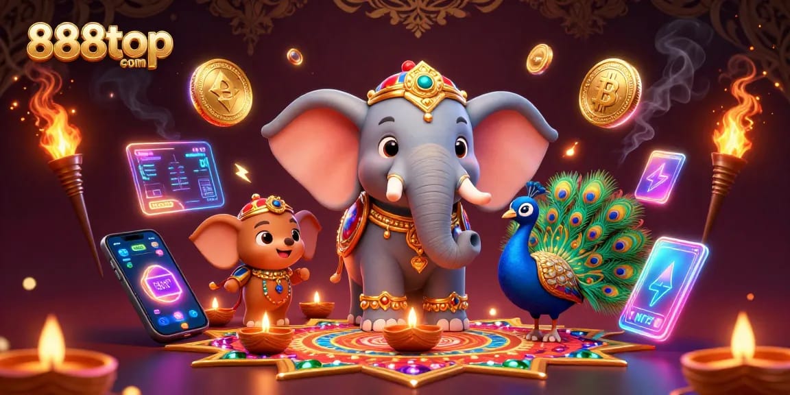 Experience thrilling opportunities with 888top com in this vibrant casino-themed illustration.