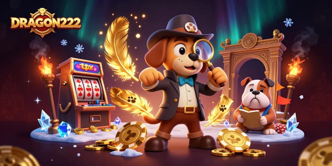Spin your way to victory with DRAGON222's golden poker chips leading to treasure and adventure.