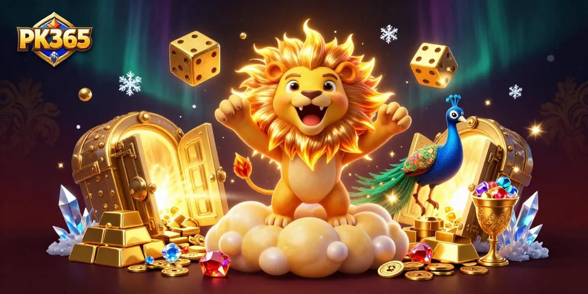 Experience thrilling gameplay with PK365 in this vibrant casino-themed illustration.