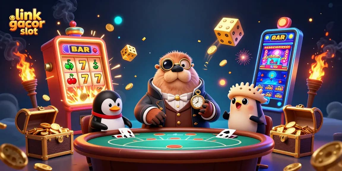 Experience thrilling wins with link gacor slot in an underwater casino scene showcasing vibrant characters and rich details.
