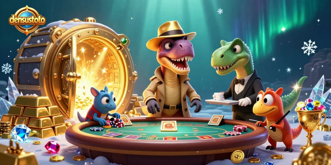 Densustoto, bandar judi Macau 4D, memberikan hasil undian tercepat dalam ilustrasi kasino yang dinamis.