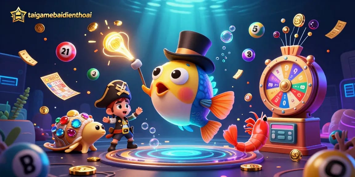 Engaging taigamebaidienthoai illustration showcasing a lively underwater casino scene.
