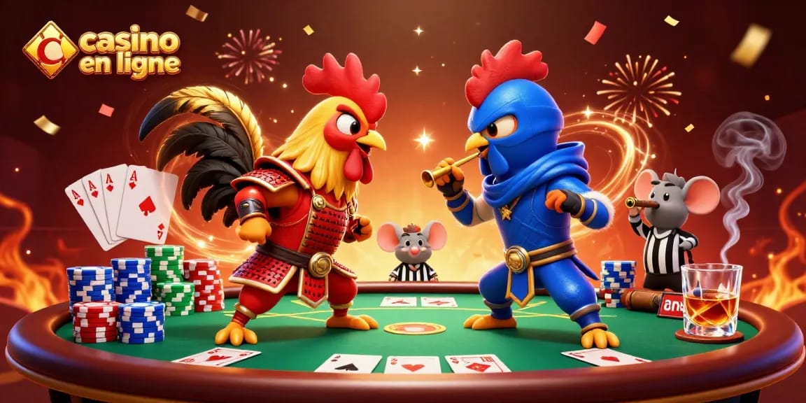 Apprenez à jouer sur un casino en ligne avec des illustrations festives et captivantes.