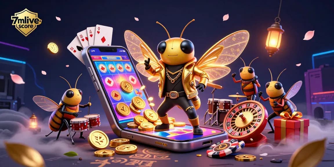 Enjoy the excitement of the 7mlive-score casino scene filled with vibrant characters and dynamic gaming elements.