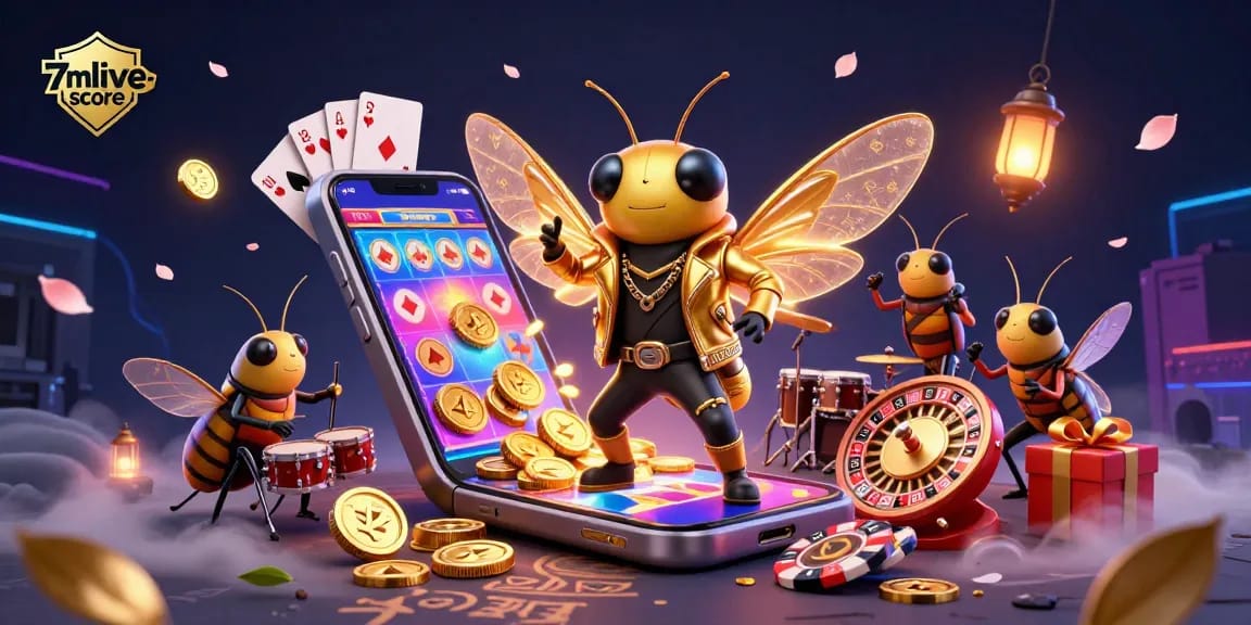Enjoy the excitement of the 7mlive-score casino scene filled with vibrant characters and dynamic gaming elements.