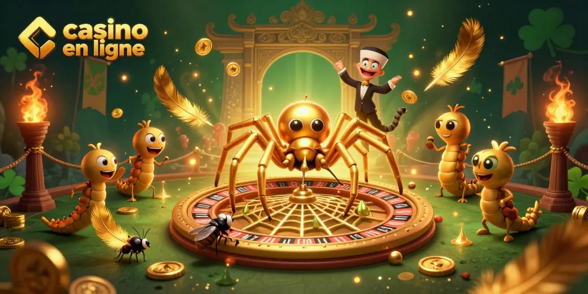 Visualisez un casino en ligne avec des éléments captivants et une ambiance immersive.