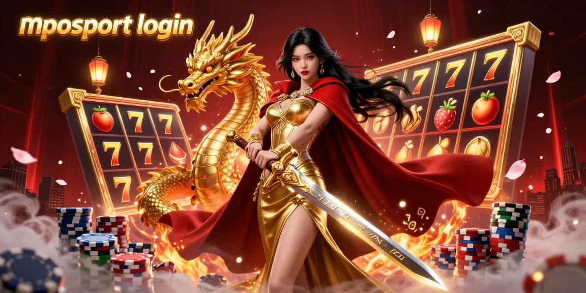 Experience the thrill of mposport login with a vibrant 3D casino illustration showcasing dynamic slot elements.