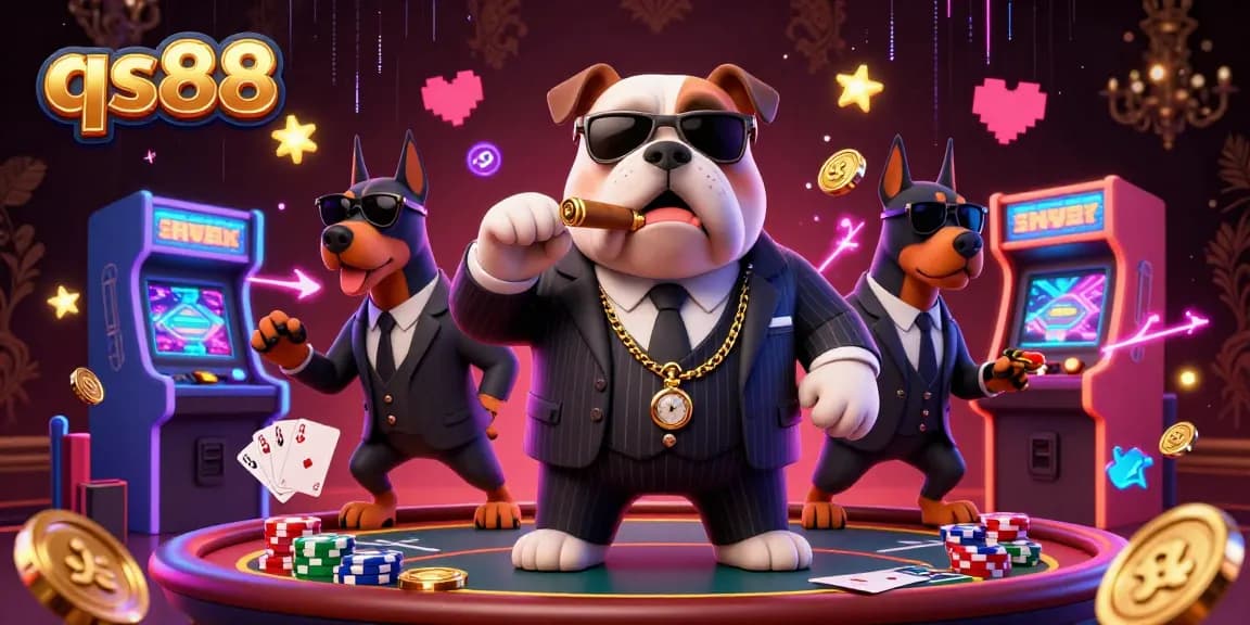 Experience thrilling games and winning strategies at qs88 Casino with vibrant cartoon characters.