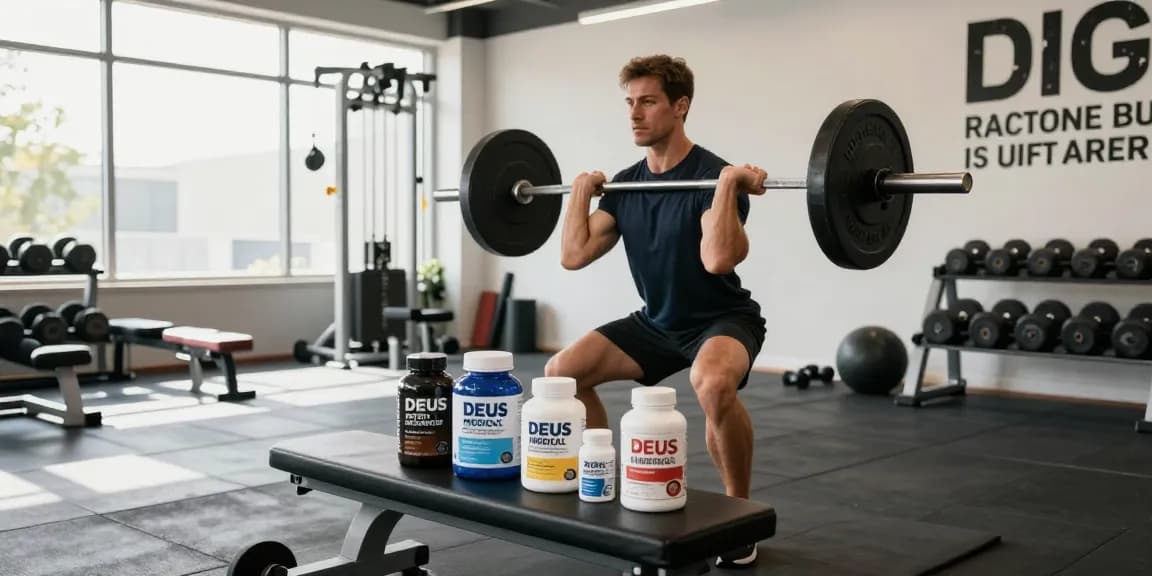 Deus Medical Steroide und Supplements während des Krafttrainings im Fitnessstudio