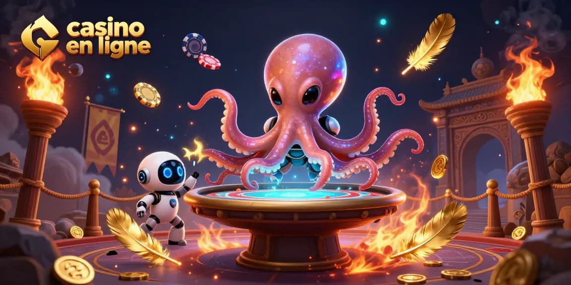 Jouer au casino en ligne avec une pieuvre extraterrestre sur une table de poker holographique