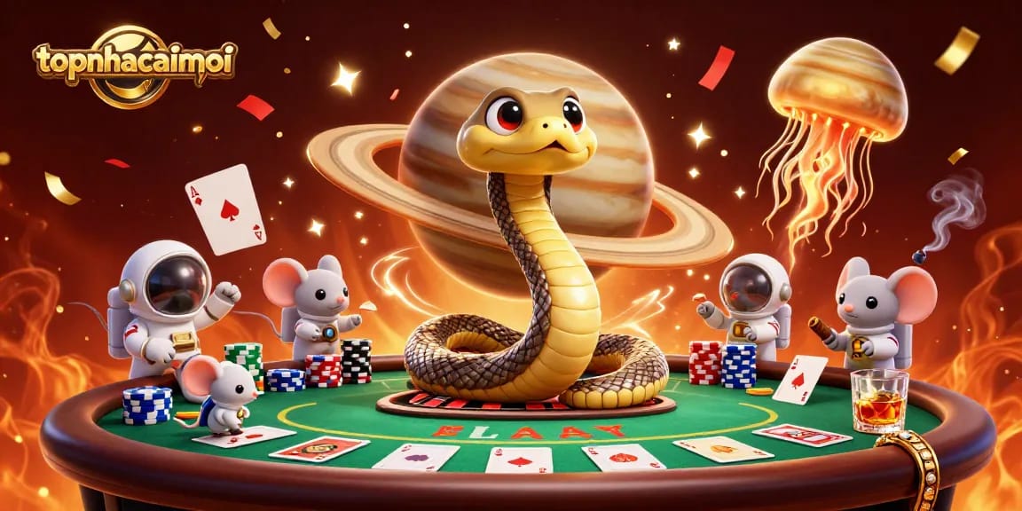 Experience topnhacaimoi with spirited bets by astronaut mice in a cosmic casino scene.