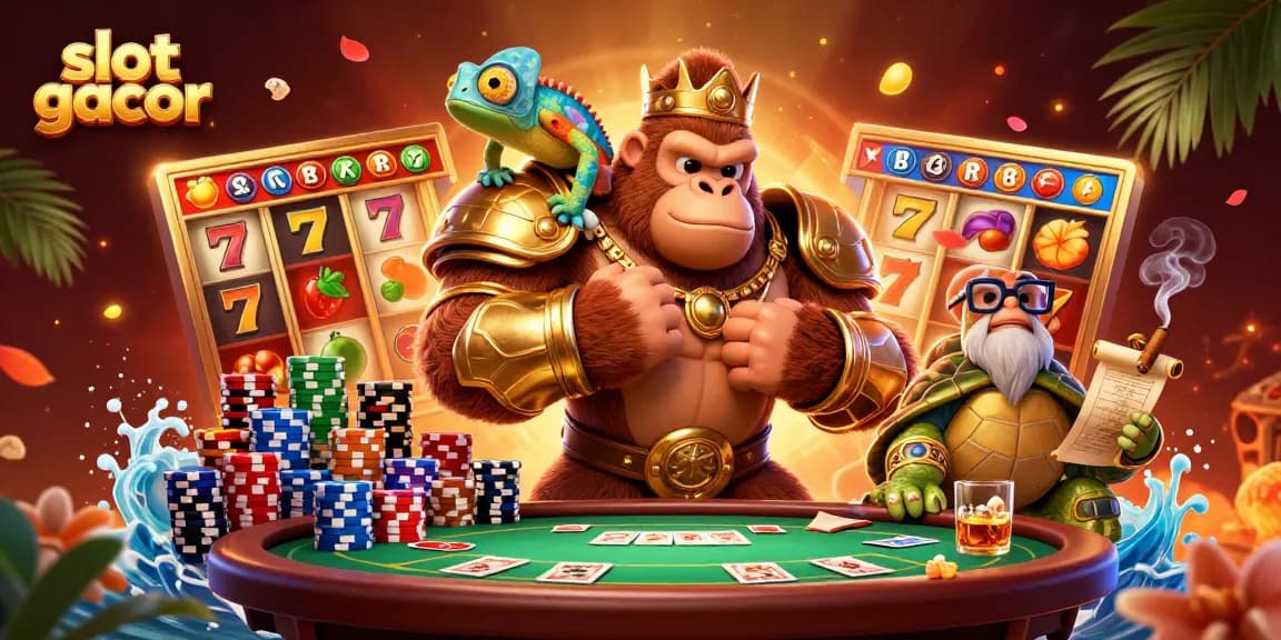 Menangkan slot gacor dengan raja gorila, chameleon, dan kura-kura bijak di kasino online.