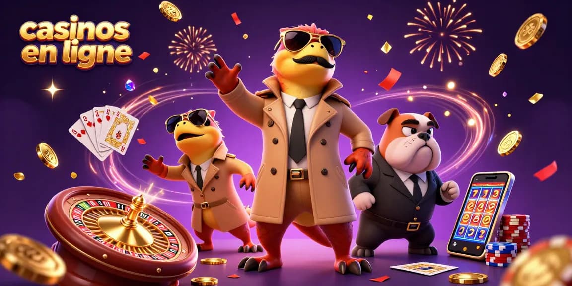Amusez-vous avec les casinos en ligne, représentés par des raptors comiques tentant d'entrer dans une salle VIP.