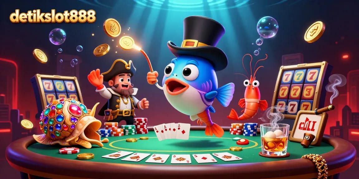 Engage in thrilling adventures at detikslot888, where underwater characters spin reels of gold coins.