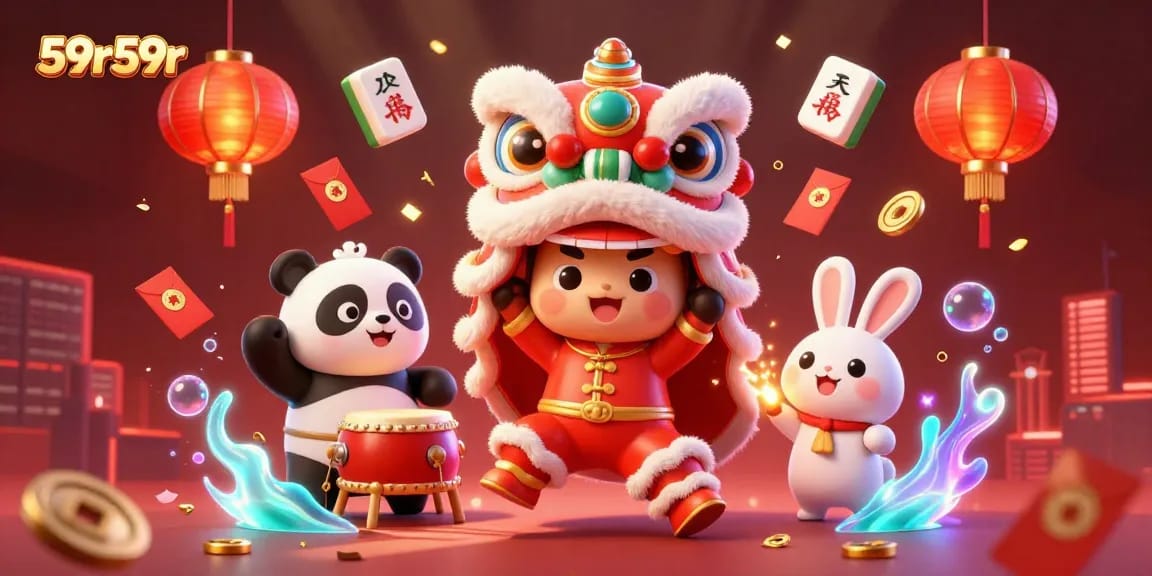 Experience 59r59r's thrilling festivities with a vibrant casino scene and dynamic characters.