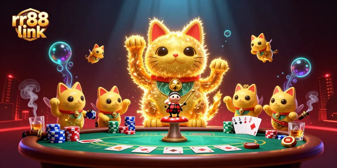 Experience the thrill of gaming with rr88 link through a vivid casino-themed illustration.