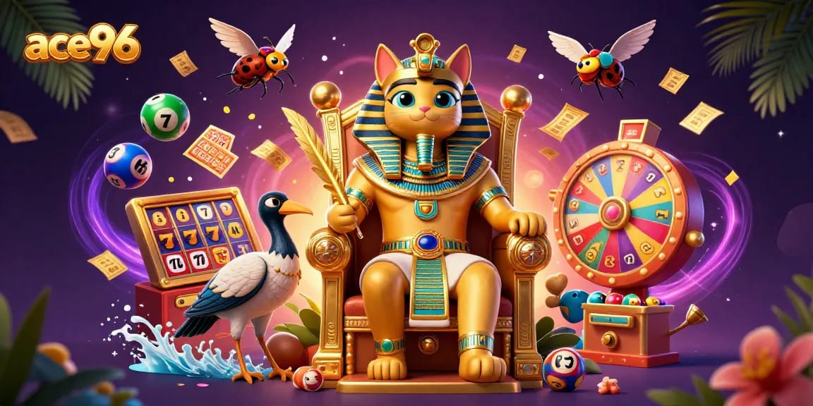 Experience top-notch slot excitement with ace96, featuring vibrant game elements and dynamic characters.