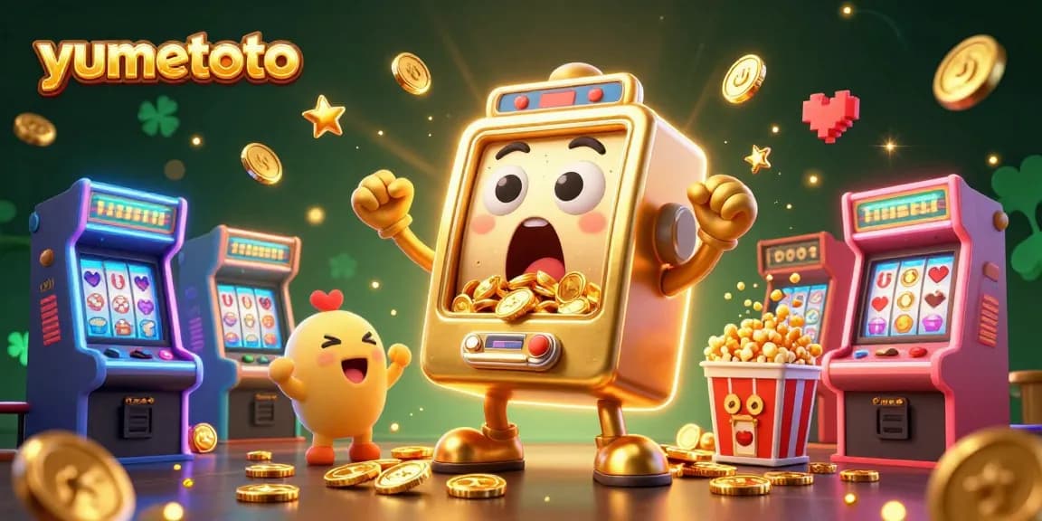 YUMETOTO menghadirkan momen jackpot dengan mesin slot pemenang dan suasana kegembiraan.