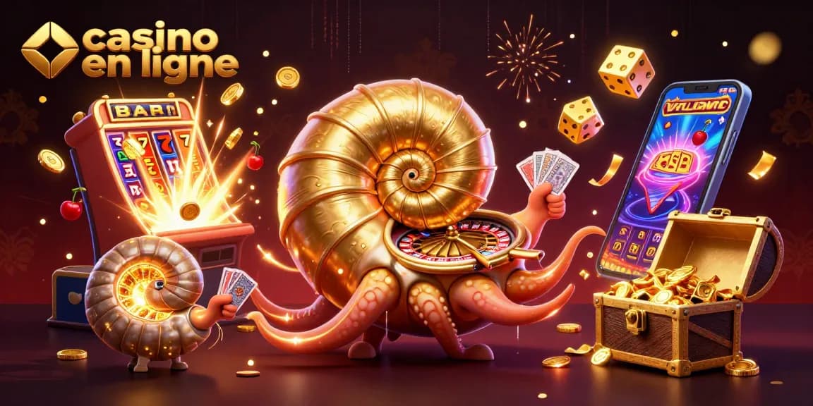 Jouez au casino en ligne et découvrez des gains scintillants avec cette illustration dynamique et 3D.