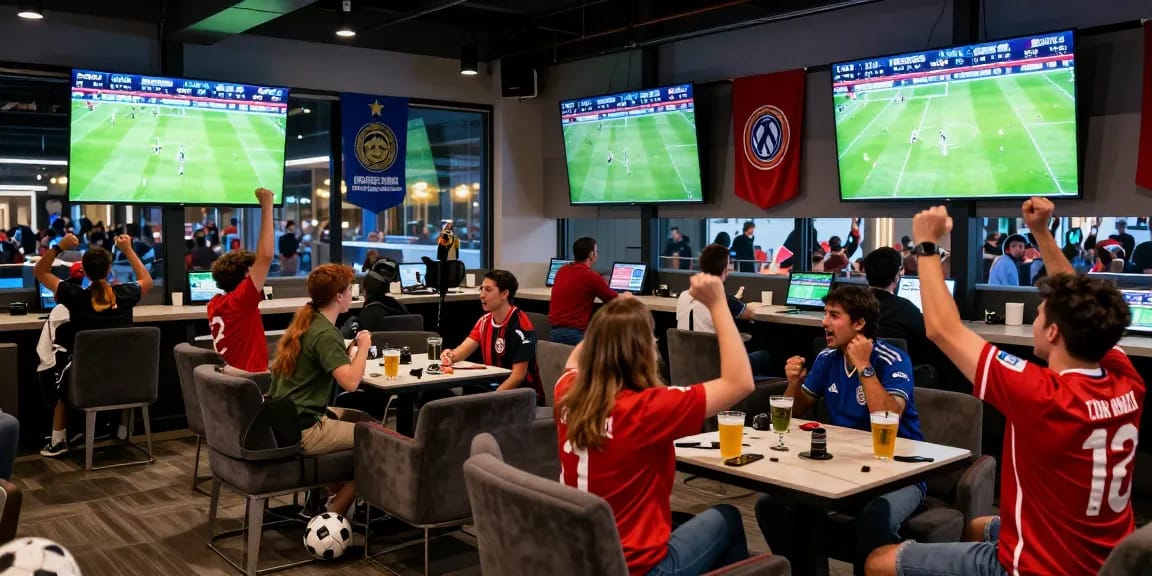 Exciting sports betting scene showcasing fans at https://golvflooring.com during major football events.