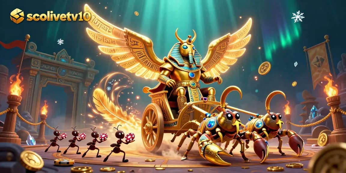Socolivetv10 features a glorious golden beetle in gameplay surrounded by vibrant casino elements.