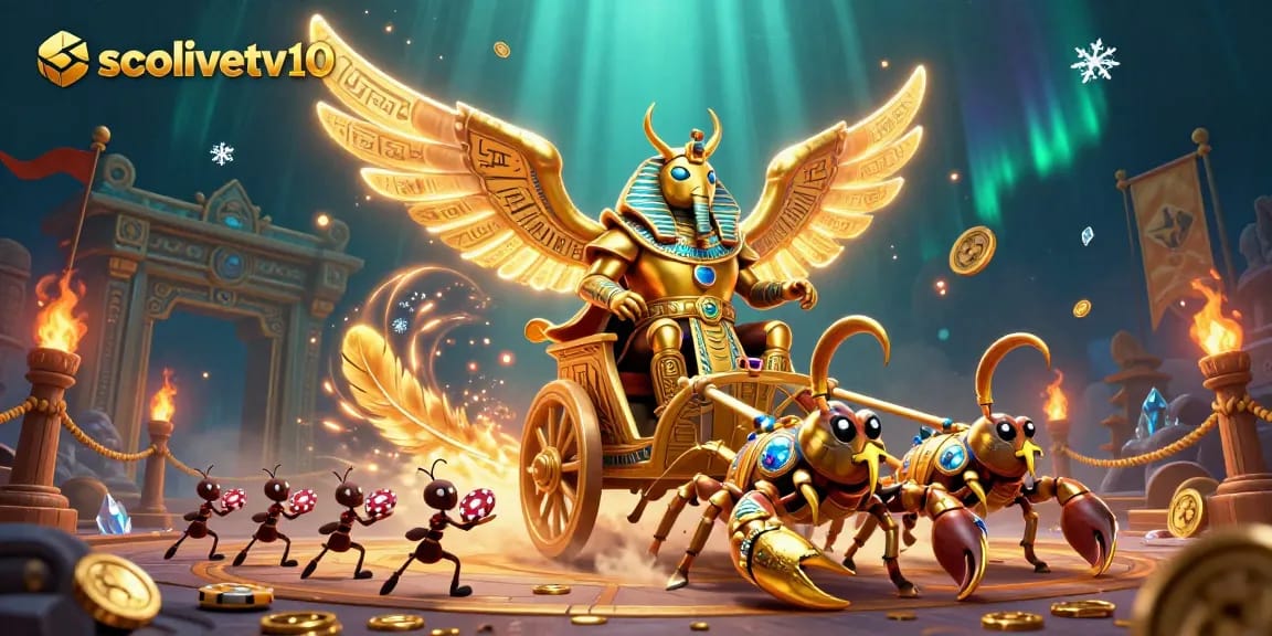 Socolivetv10 features a glorious golden beetle in gameplay surrounded by vibrant casino elements.