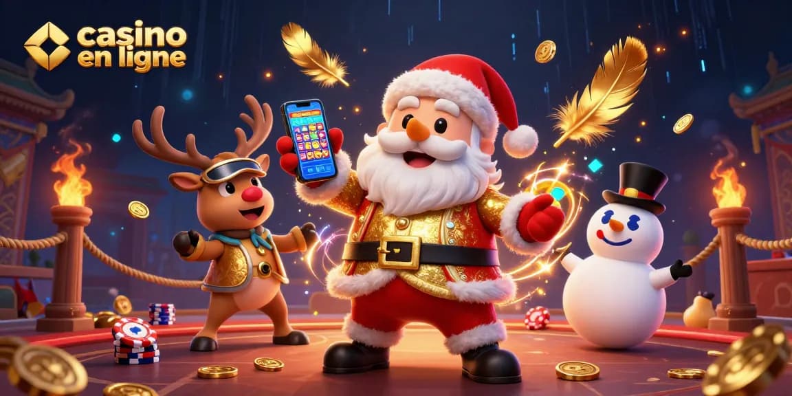 Jouez au casino en ligne avec Santa, un renne et un bonhomme de neige dans un univers de jackpots.