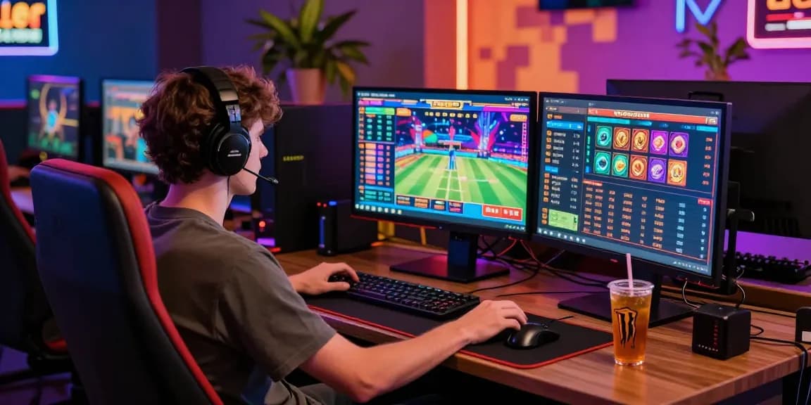 Exciting online gaming setup showcasing a player engaged with raja328 link in vibrant live casino action.