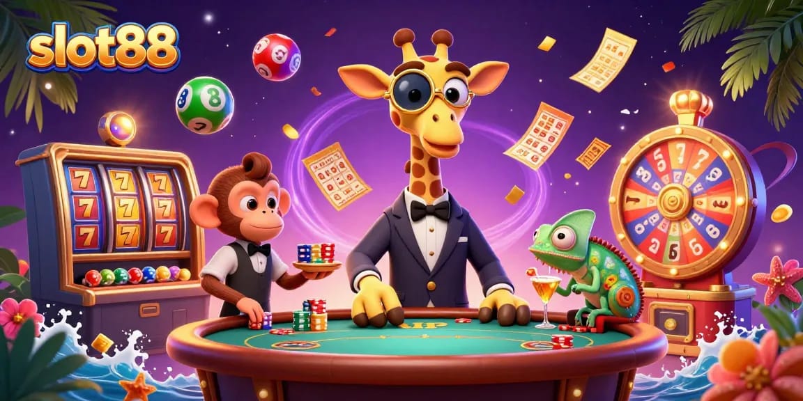 Experience thrilling gameplay with slot88 featuring energetic characters and vibrant casino elements.