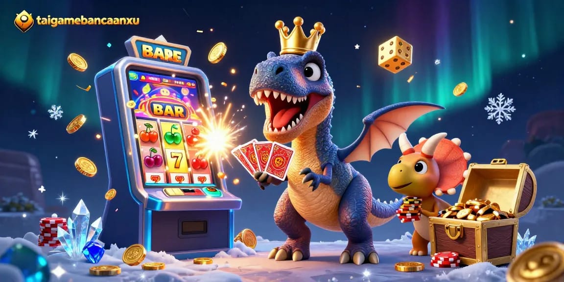 Engage with the thrilling taigamebancaanxu experience featuring animated characters and casino elements.