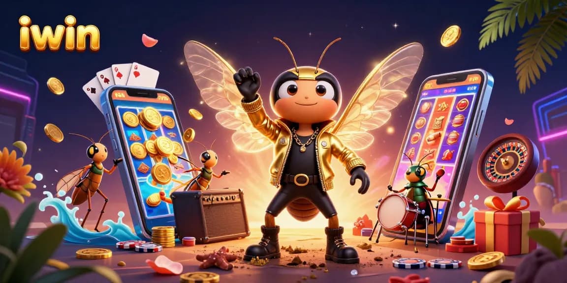 Experience iwin's vibrant slot game featuring a lively rock star and dynamic casino elements.