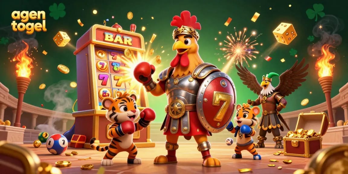 Engage in dynamic agen togel gameplay with thrilling lottery-themed elements in 3D illustration.