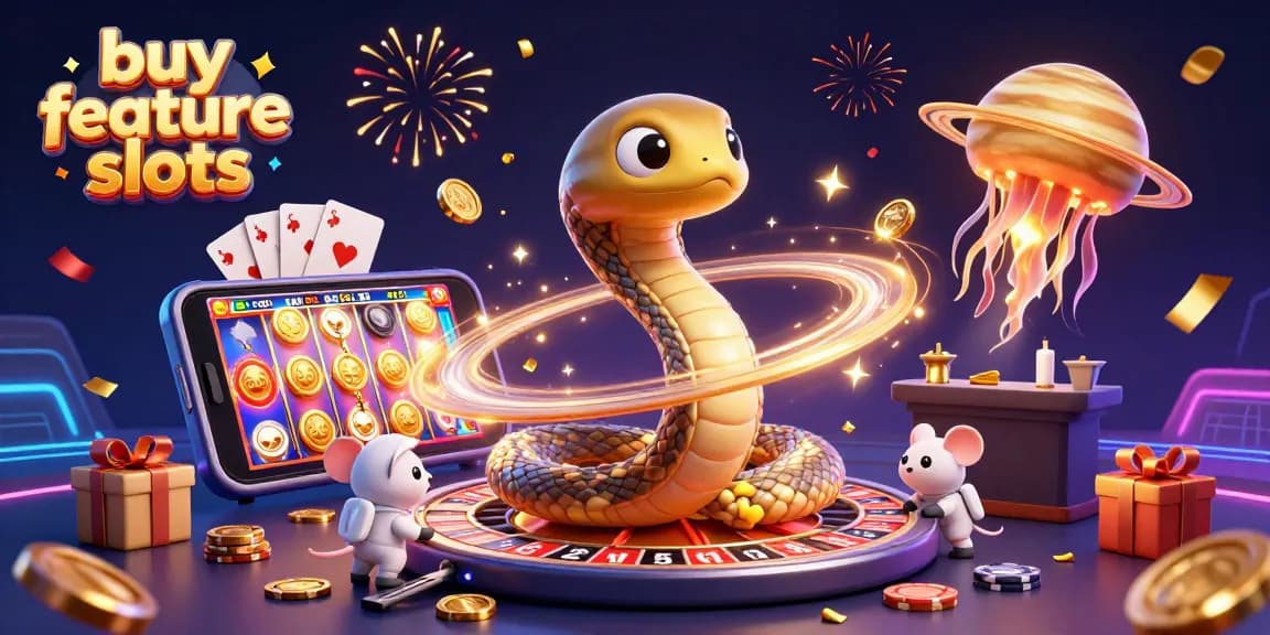 Engage in thrilling buy feature slots with astronauts betting on a cosmic roulette wheel.