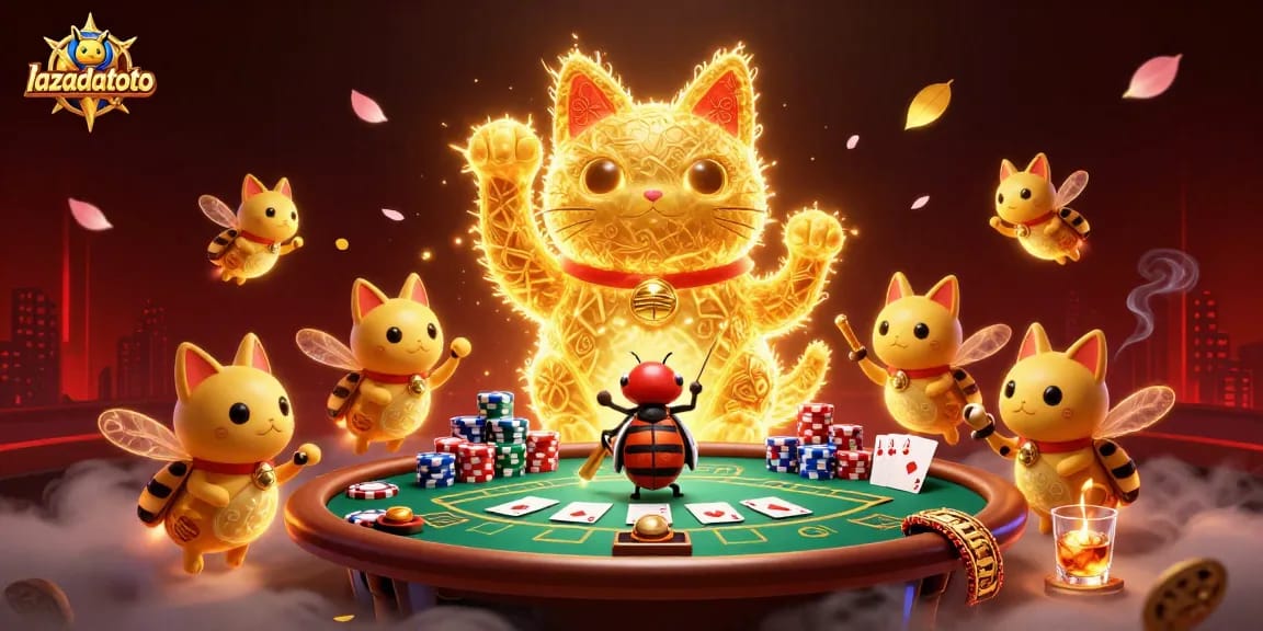 Engage with lazadatoto's exciting online gaming, showcasing a lively casino atmosphere.