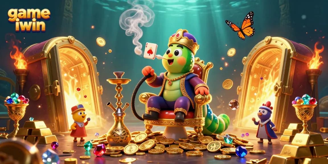 Experience the thrill with game iwin in a vibrant casino-themed 3D illustration.