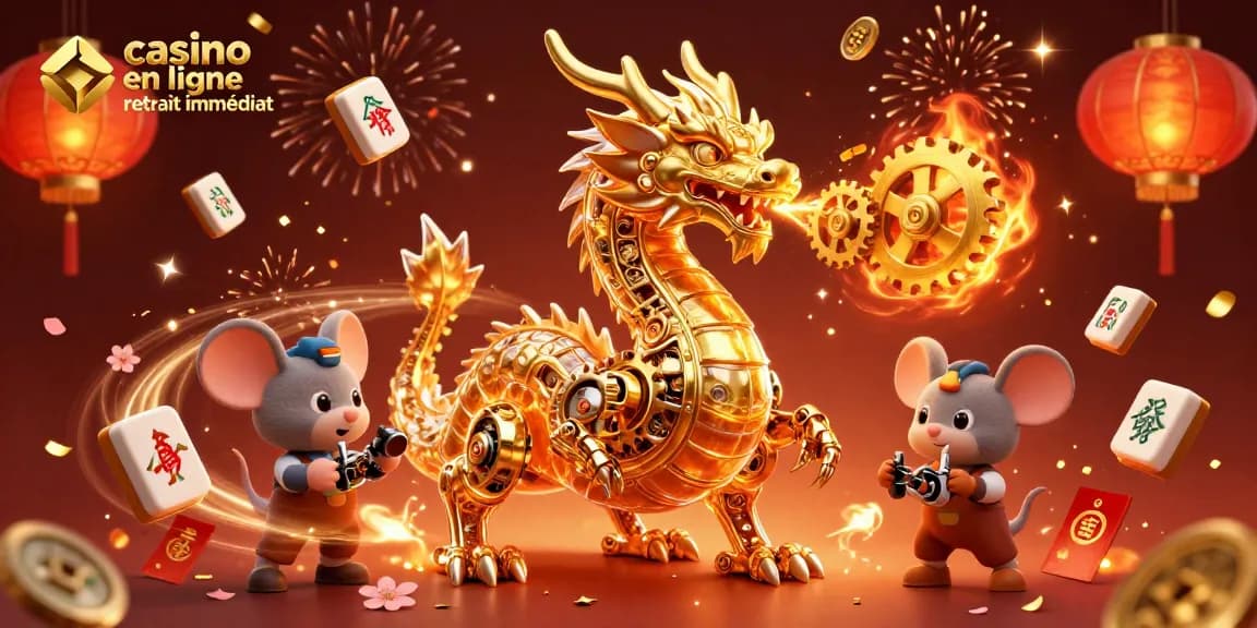 Jouez à casino en ligne retrait immédiat avec des gains rapides, dragon doré et éléments festifs.