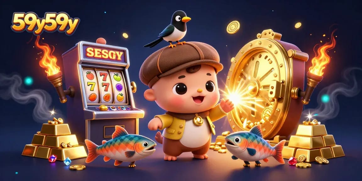 Engage with captivating slots at 59y59y featuring baby Nessie and treasure-filled scenes.