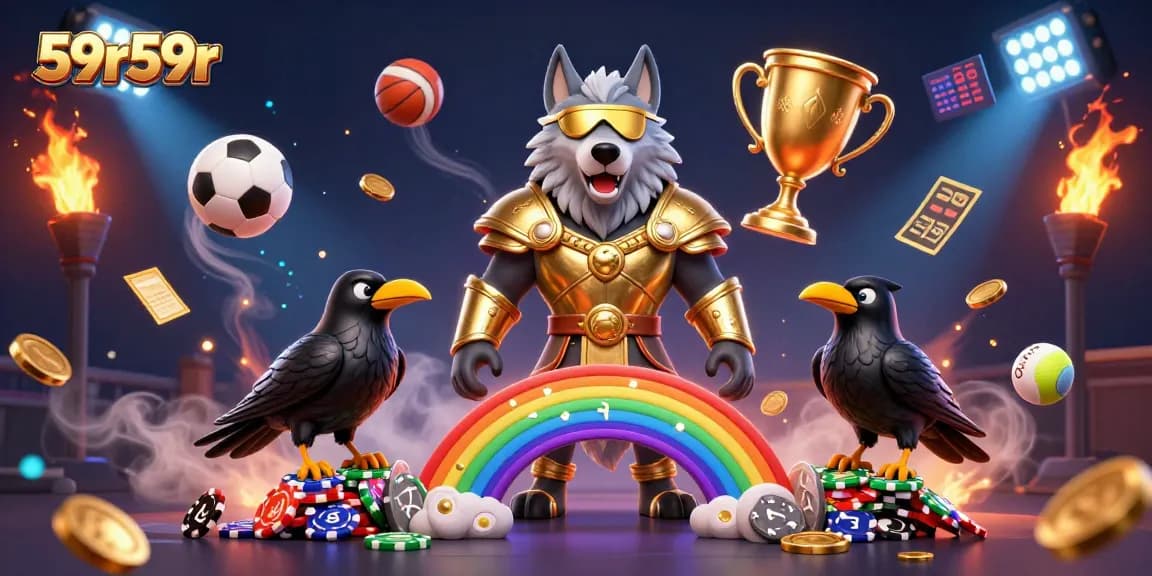 Promoção do 59r59r com Odin e corvos em um cenário de cassino vibrante e dinâmico.