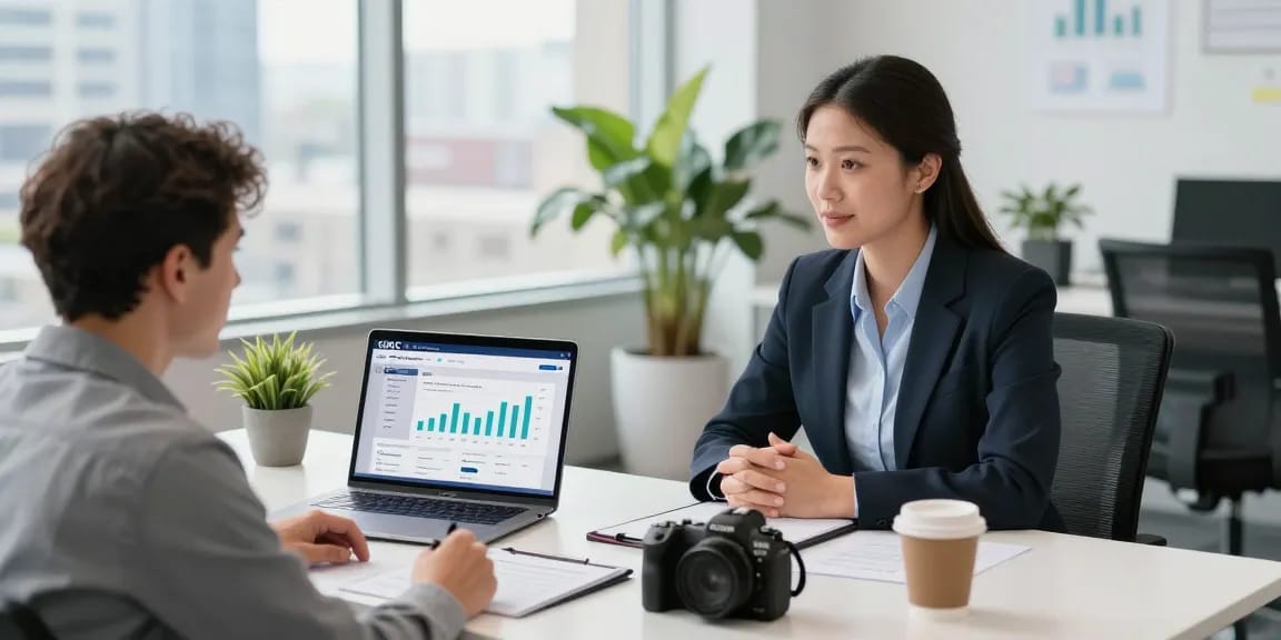 Engaging scene of CIBC digital business consultation for Canadian enterprises
