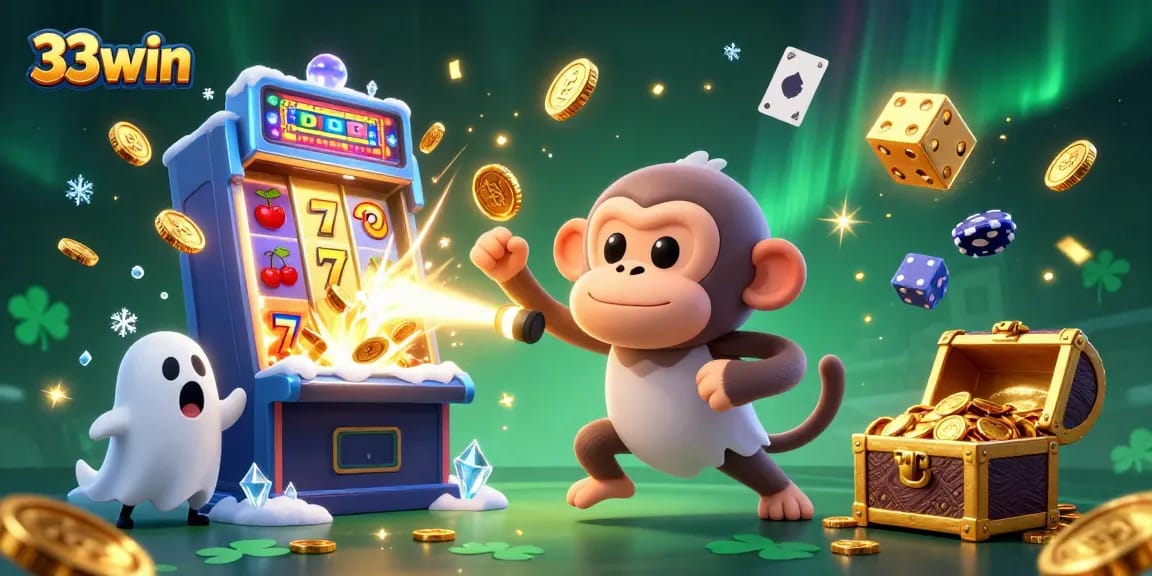 Experience the thrilling casino atmosphere at 33win with exciting characters and jackpot elements.