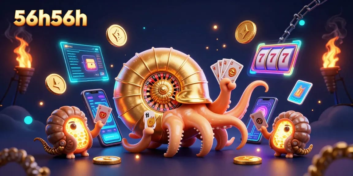 Experience thrilling gameplay at 56h56h with a vibrant 3D casino scene showcasing rich gambling elements.