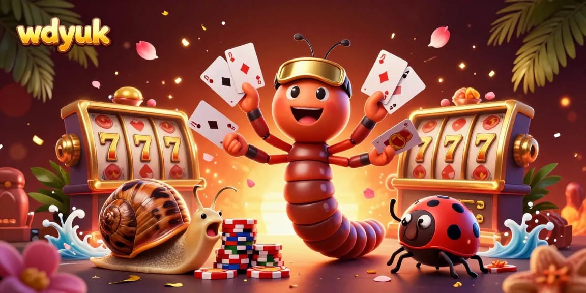 Engage with the vibrant casino themed illustration wdyuk featuring a dynamic millipede dealer and exciting game elements.