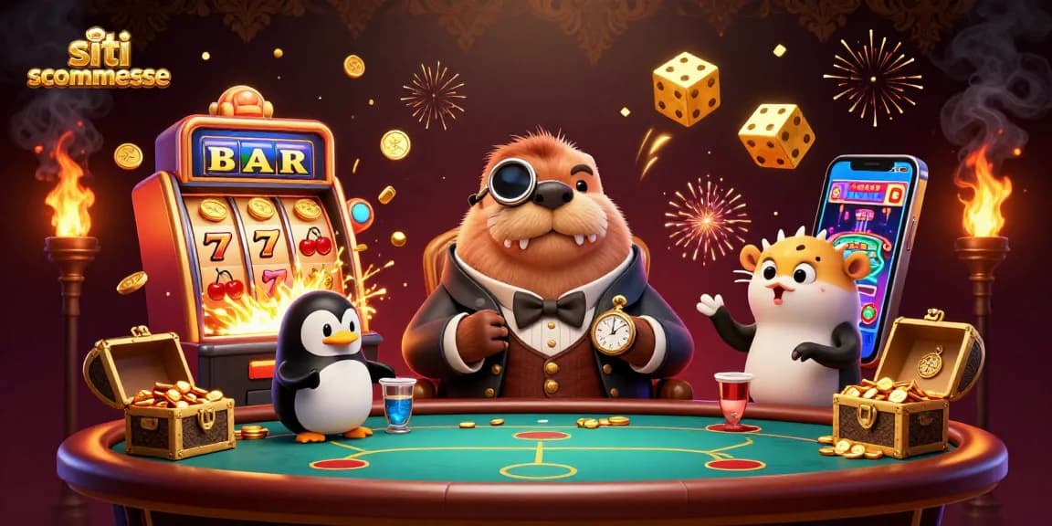 Scopri i siti scommesse con un incontro di gioco tra animali marini al tavolo da poker.