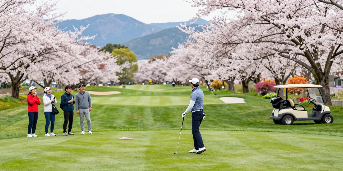 Pengalaman golf di Kato City dengan pemandangan sakura, bro178 menyenangkan di lapangan golf.