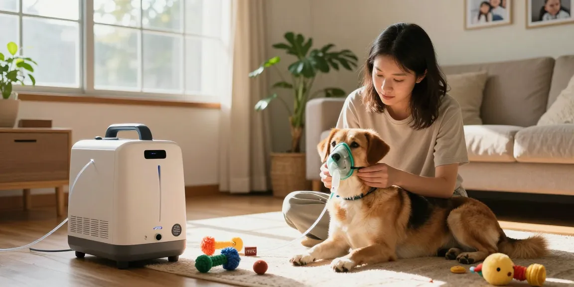 PetAir oxygen therapy equipment setup for pets at home, ensuring comfort and health for furry companions at https://www.petair.hk/en/.